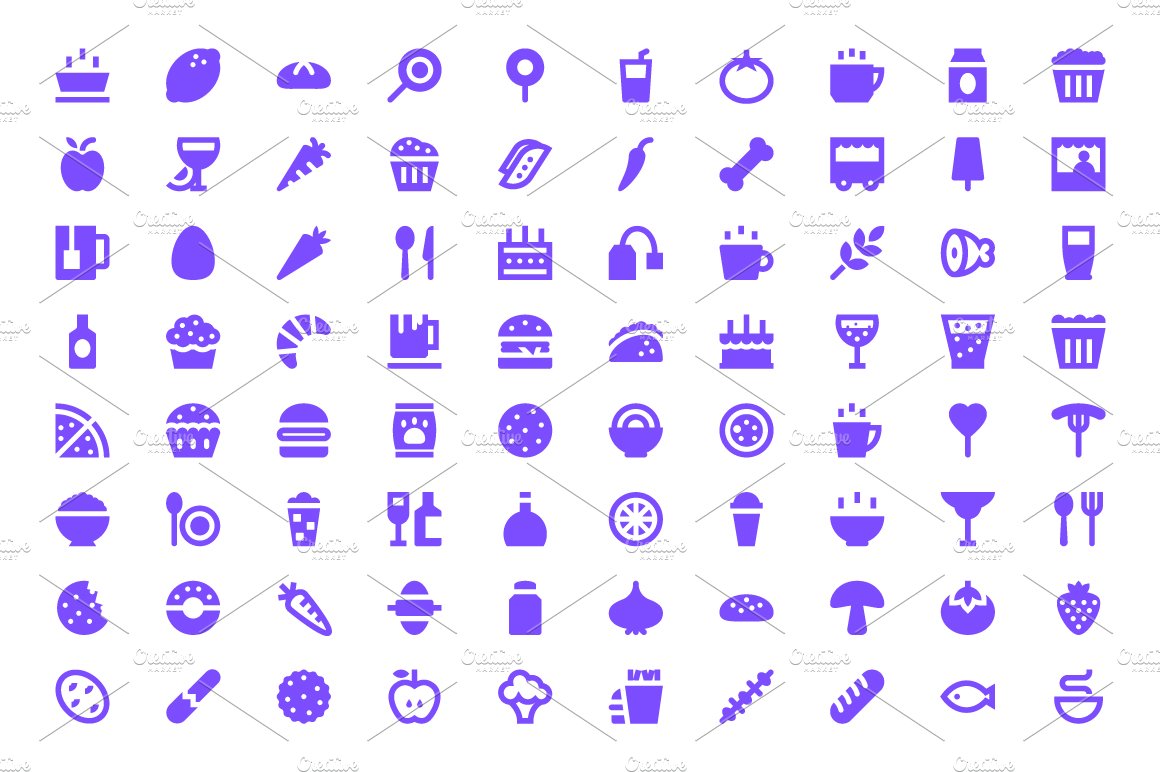 175+ Food and Drinks Material Icons preview image.