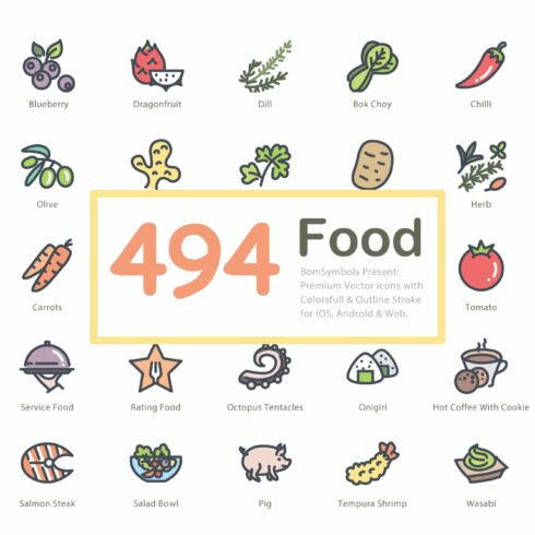 Food Vector Icons cover image.