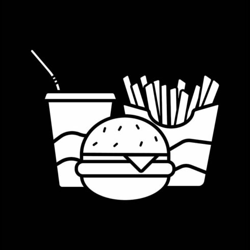 American fast food dark mode icon cover image.