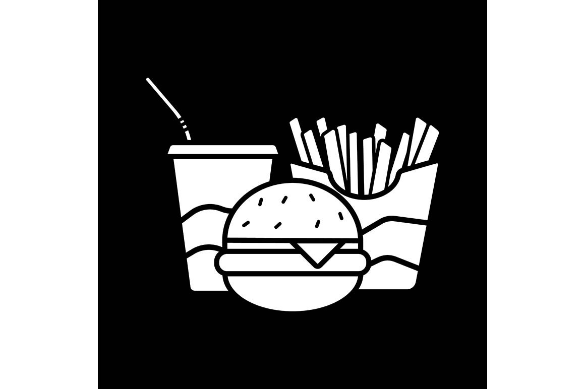 American fast food dark mode icon cover image.