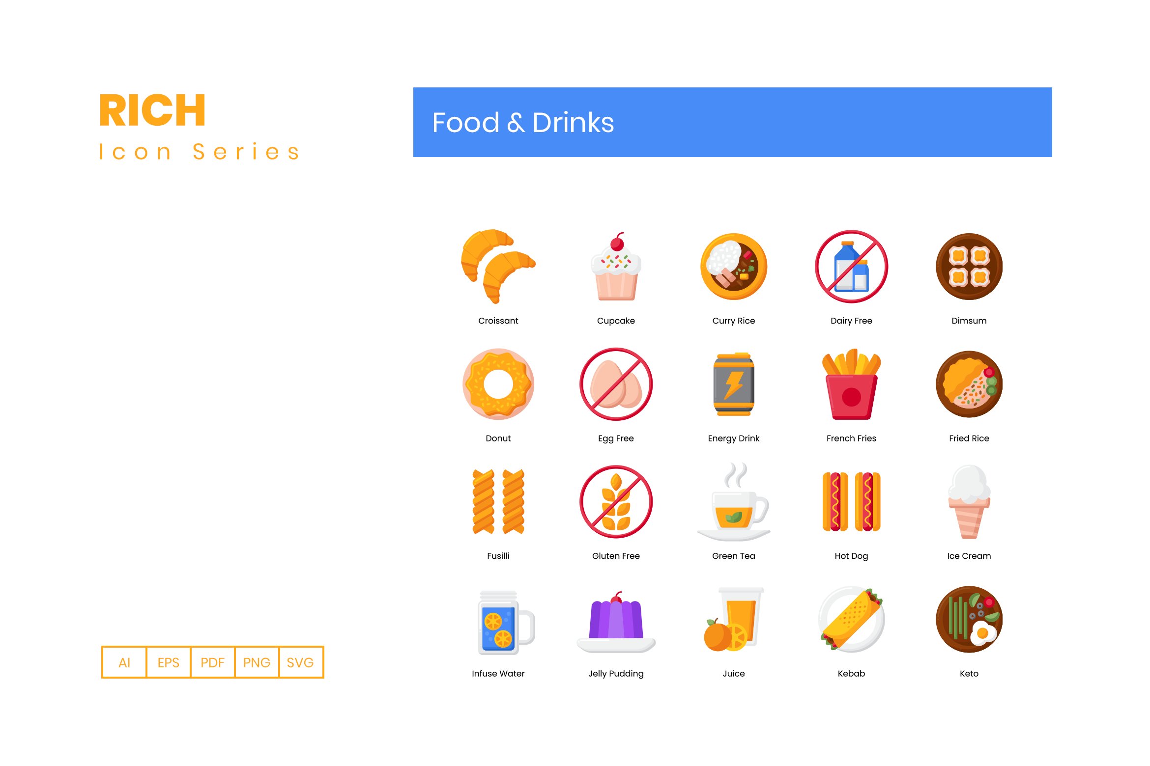 food drinks icons rich cm 2 711