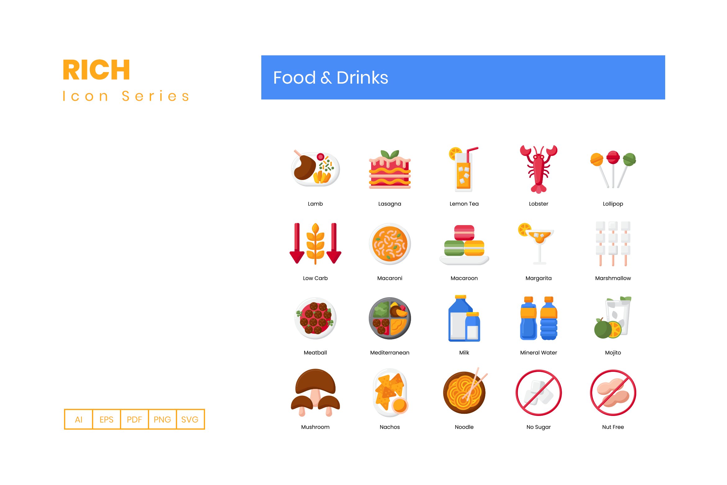 food drinks icons rich cm 3 469
