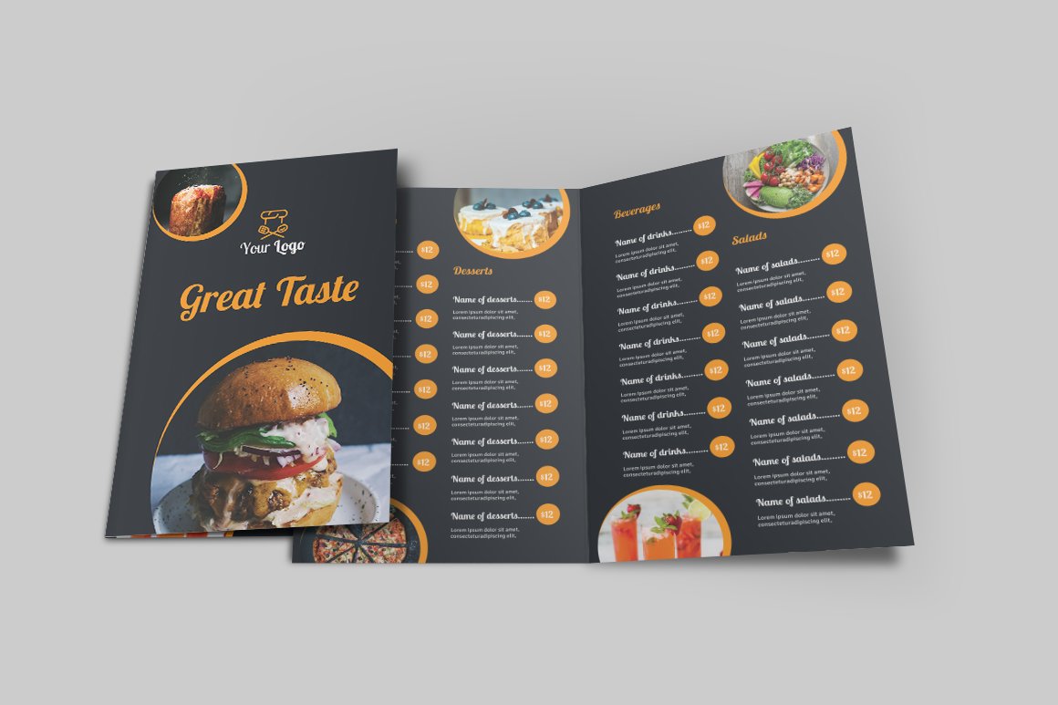 food menu bi fold brochure1 470