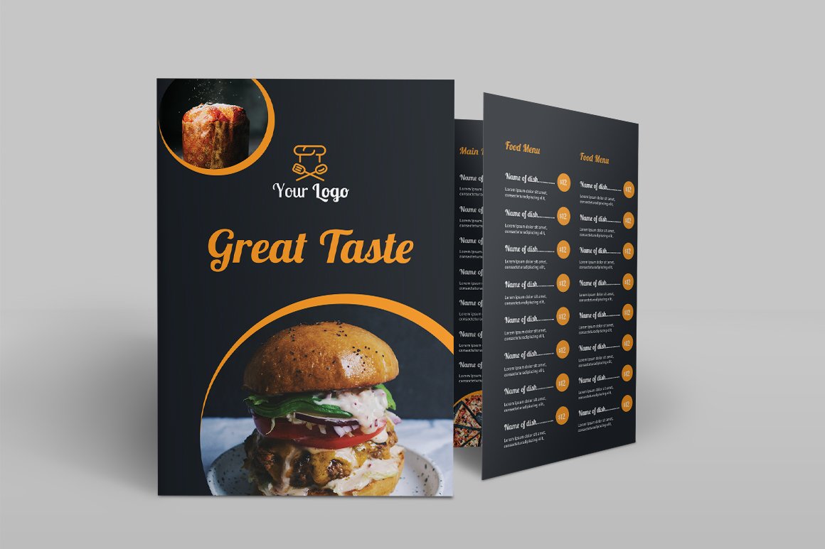 food menu bi fold brochure3 905