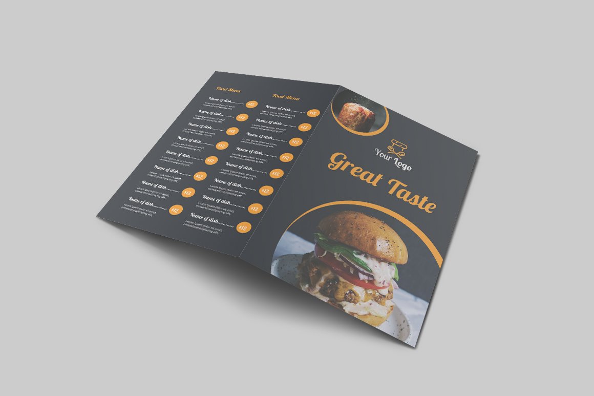 food menu bi fold brochure5 126