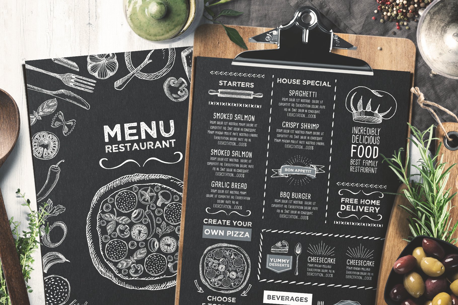 food menu restaurant drink template psd card design card 69