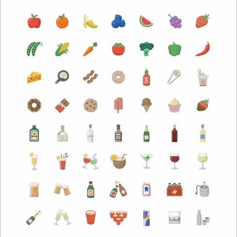 Food Emoji - 84 Vector Icons cover image.