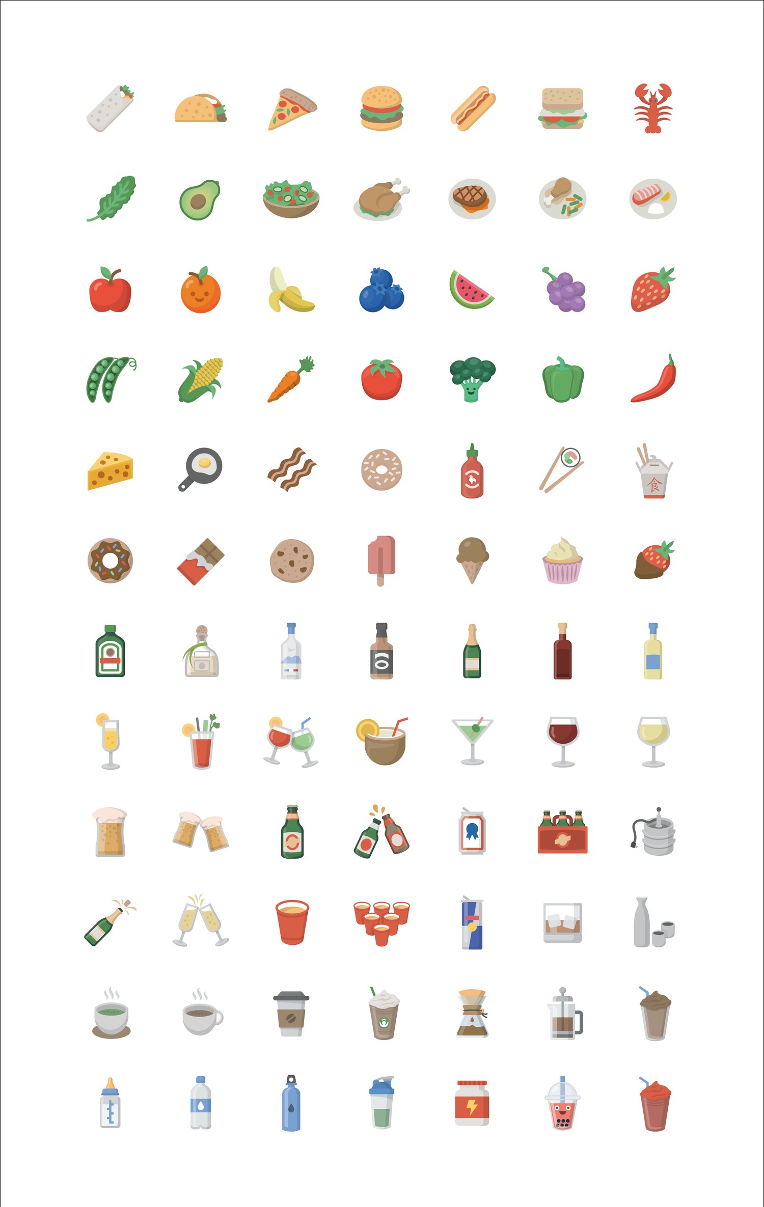 Food Emoji - 84 Vector Icons cover image.