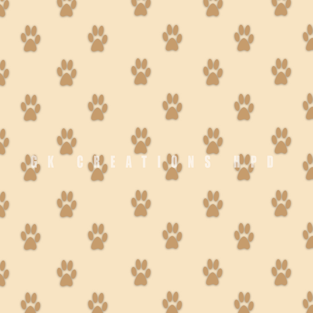 Dog paw pattern on a beige background.