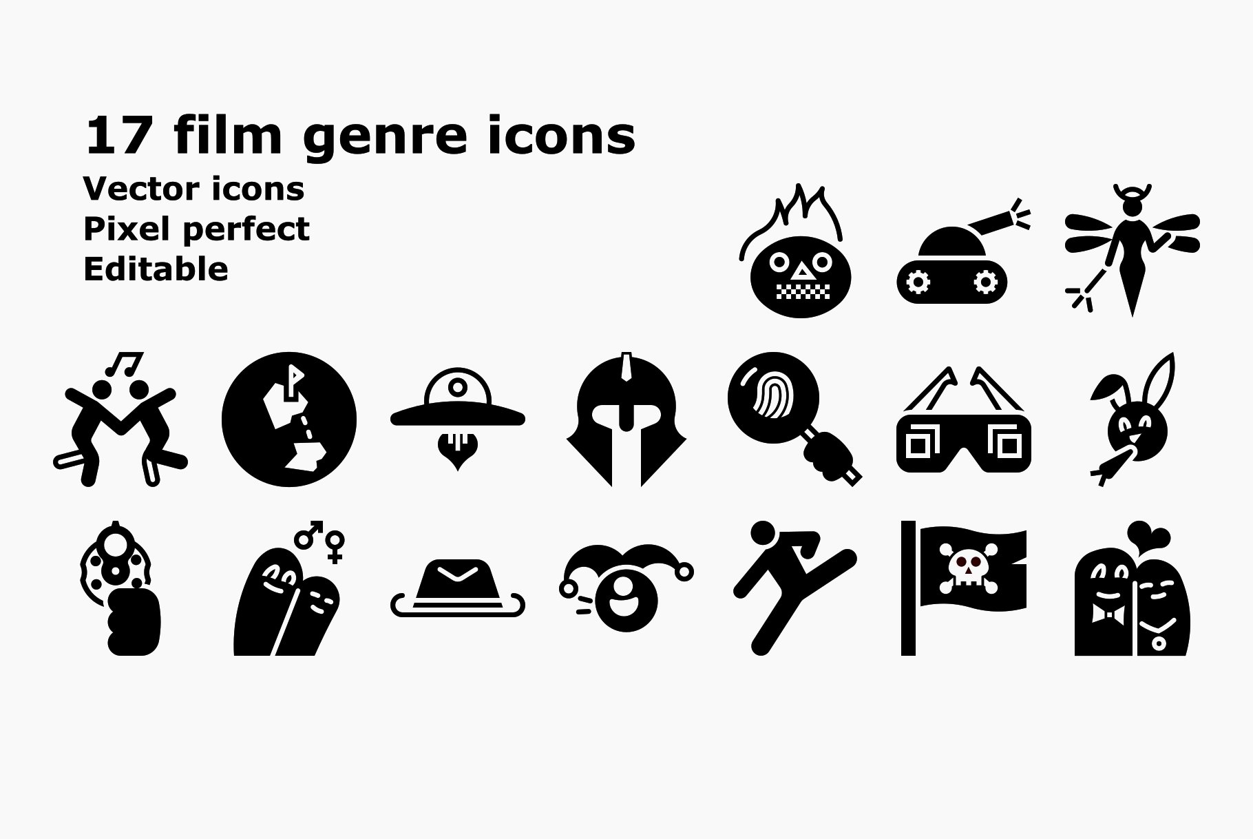 Glyph film genre icons cover image.