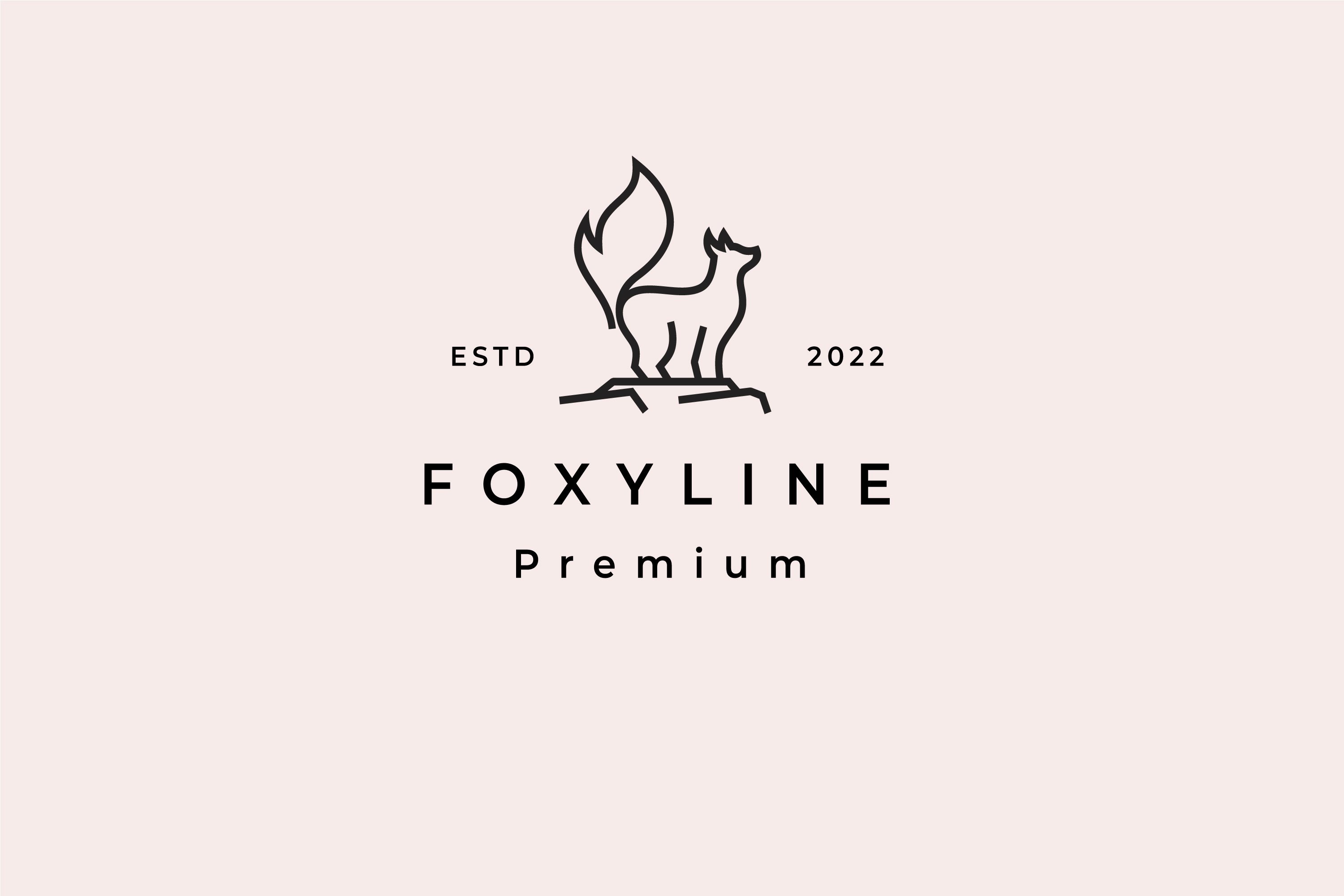 Line art Fox Logo Design cover image.