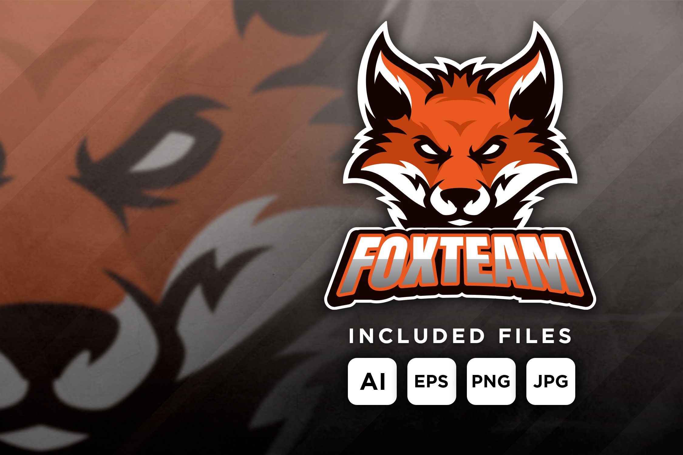 Fox - mascot logo for a team cover image.