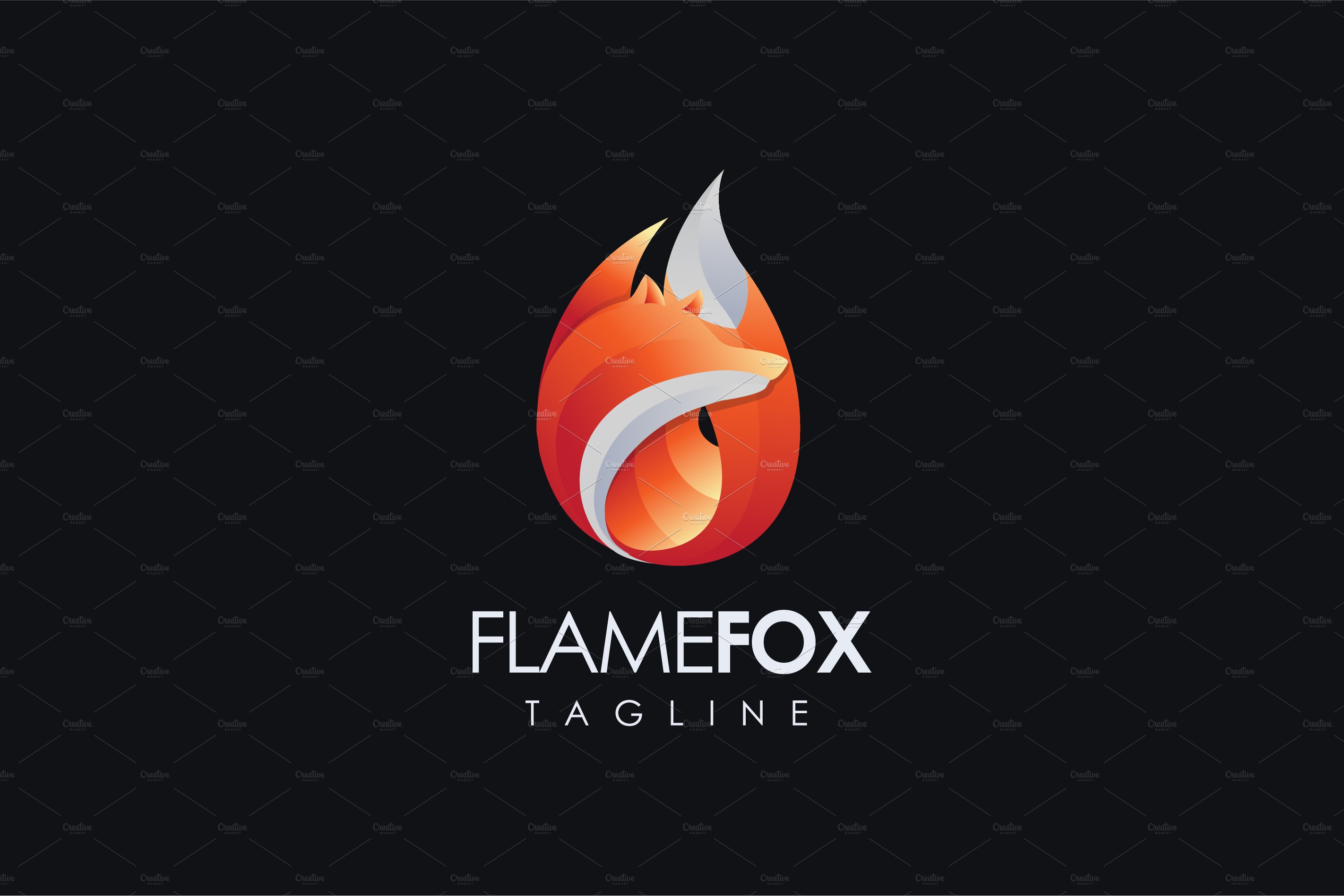 Modern Flame Fire Red Fox logo cover image.
