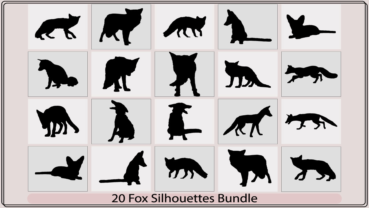 Collection of silhouettes of dogs and cats.