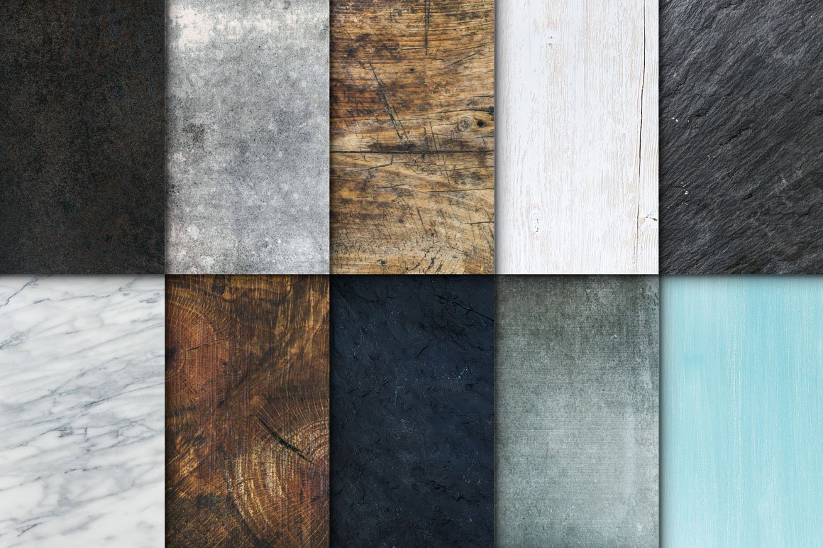 50 Stone & Wooden Textures preview image.