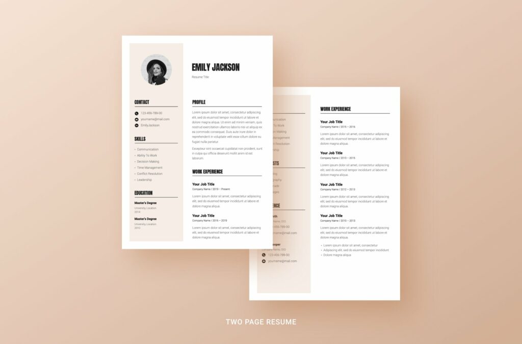 Professional Resume Template CV – MasterBundles