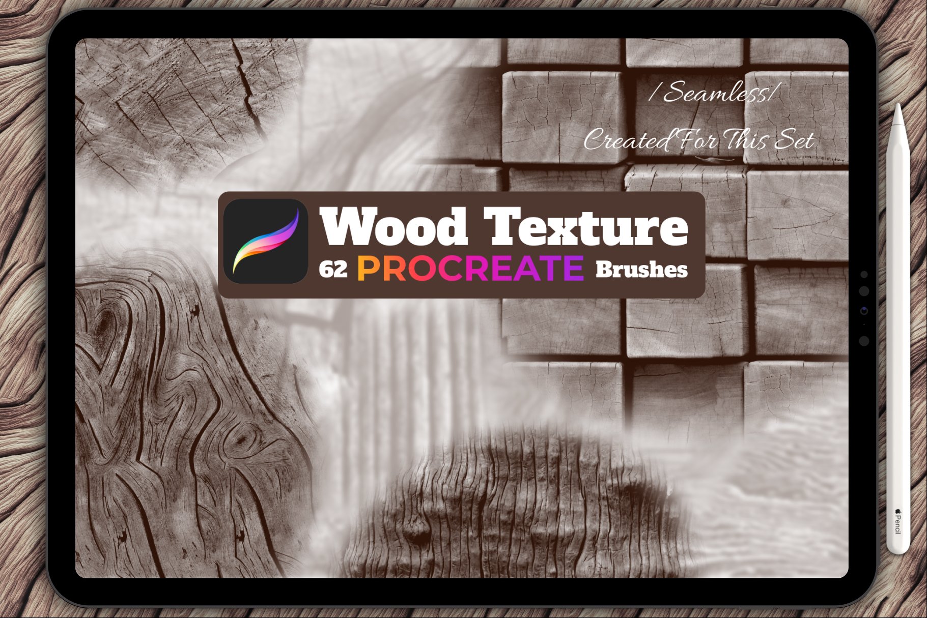 Wood texture  for PROCREATE cover image.