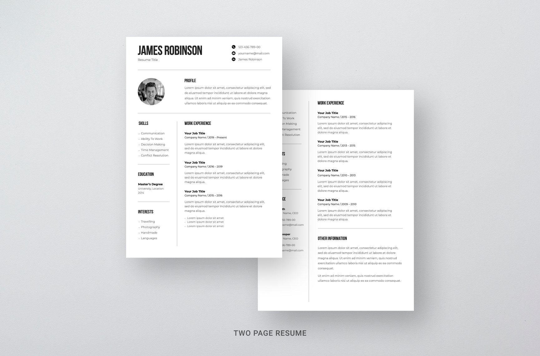 Professional Resume Template CV preview image.