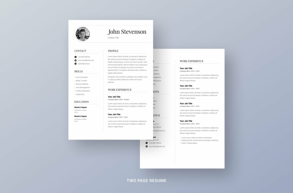 Professional Resume Template CV – MasterBundles