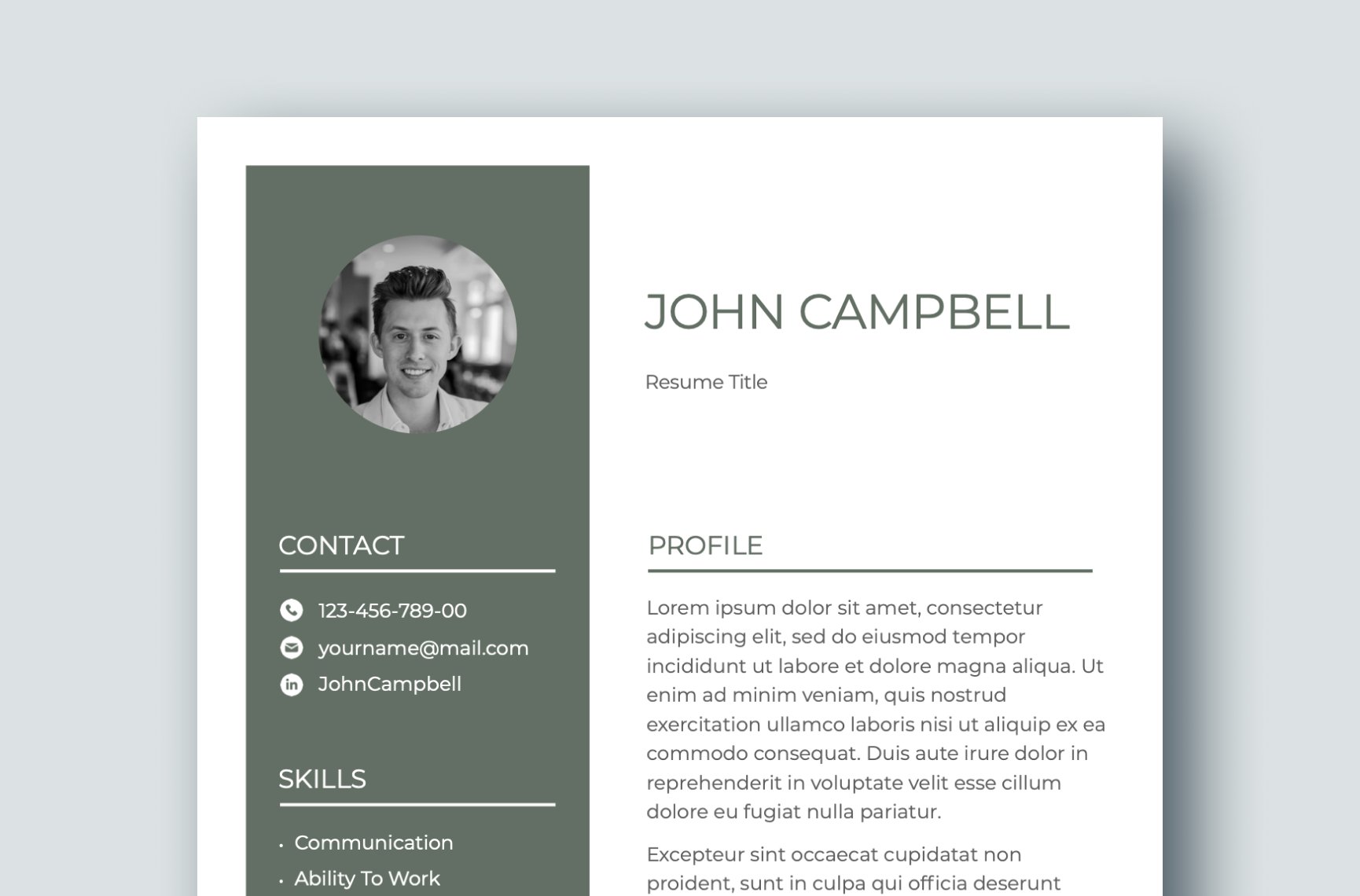 Professional Resume Template CV cover image.