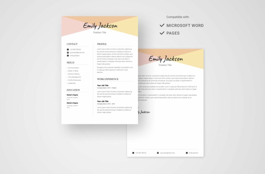 Professional Resume Template CV – MasterBundles
