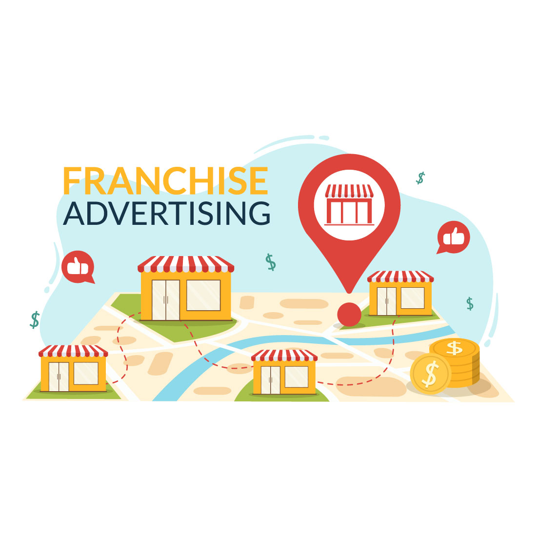 12 Franchise Advertising Business Illustration preview image.