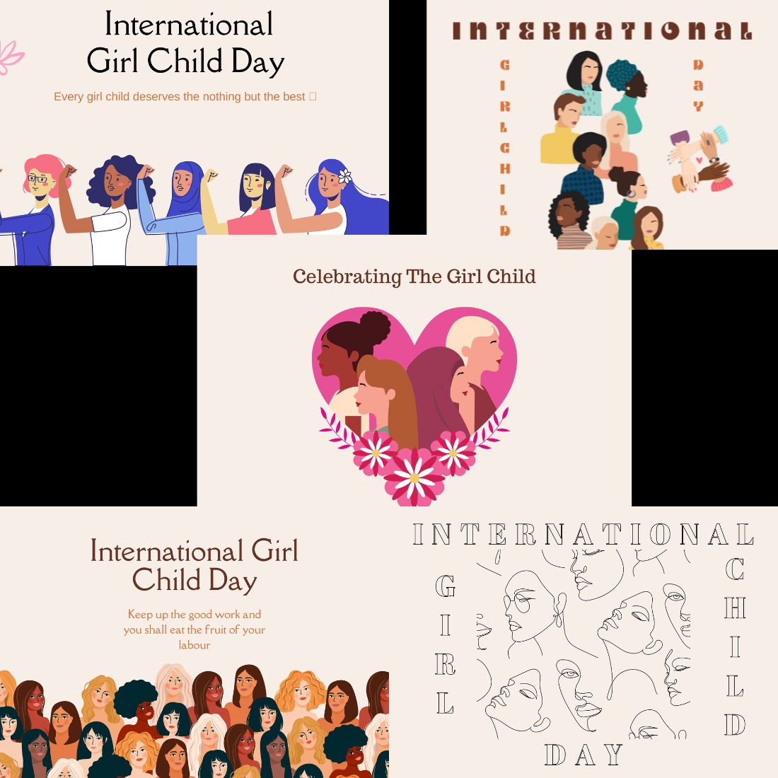 International Girl Child Day and Women's Cards cover image.