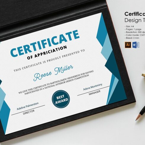 Certificate of Appreciation cover image.