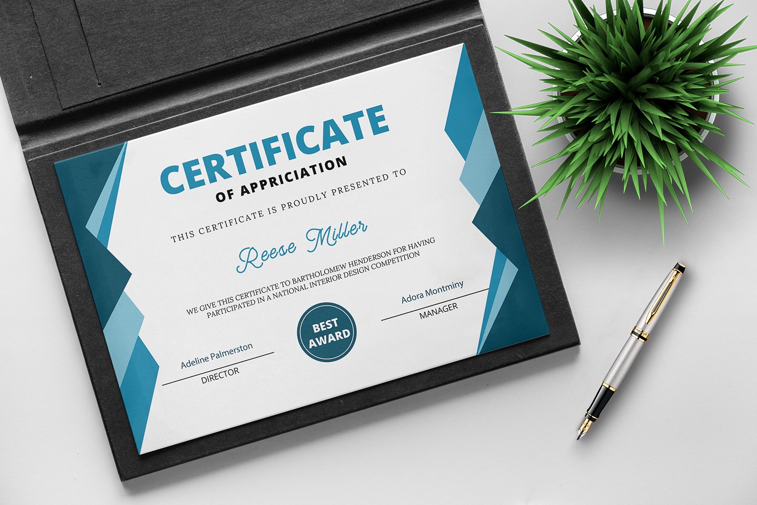 free certificate mockup template psd 385