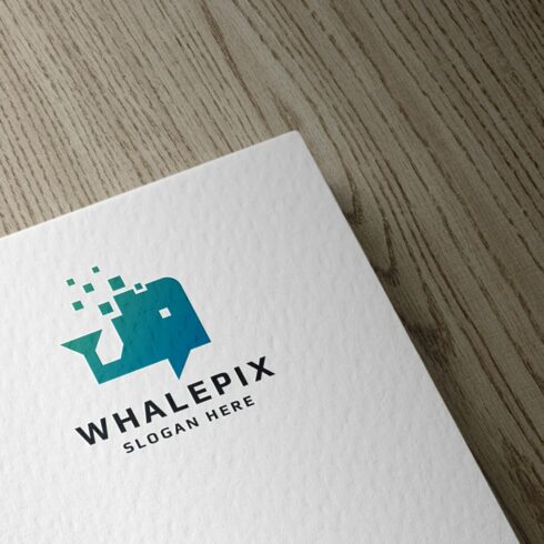Pixel Whale Logo Template cover image.