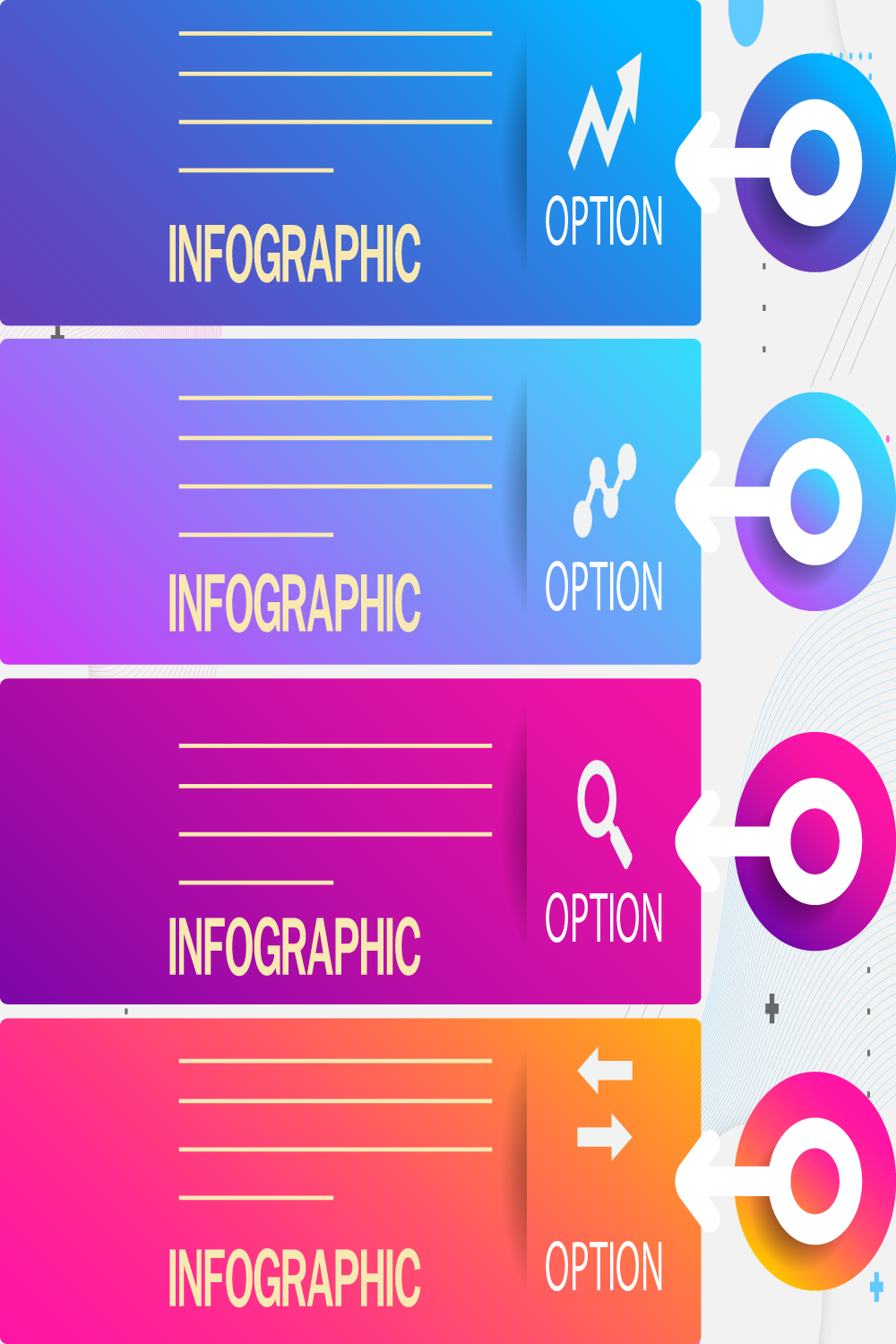 Free vector gradient infographic element collection pinterest preview image.