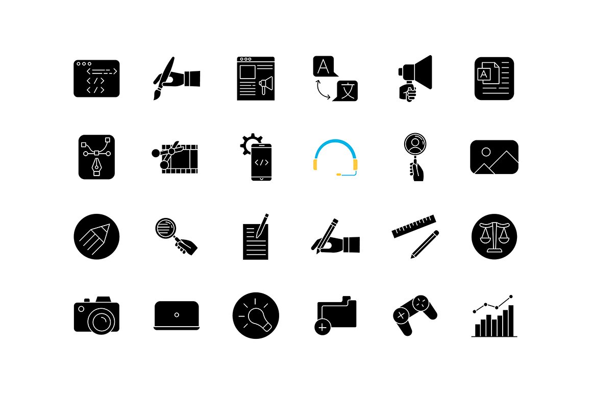 Freelance professions elements icons cover image.