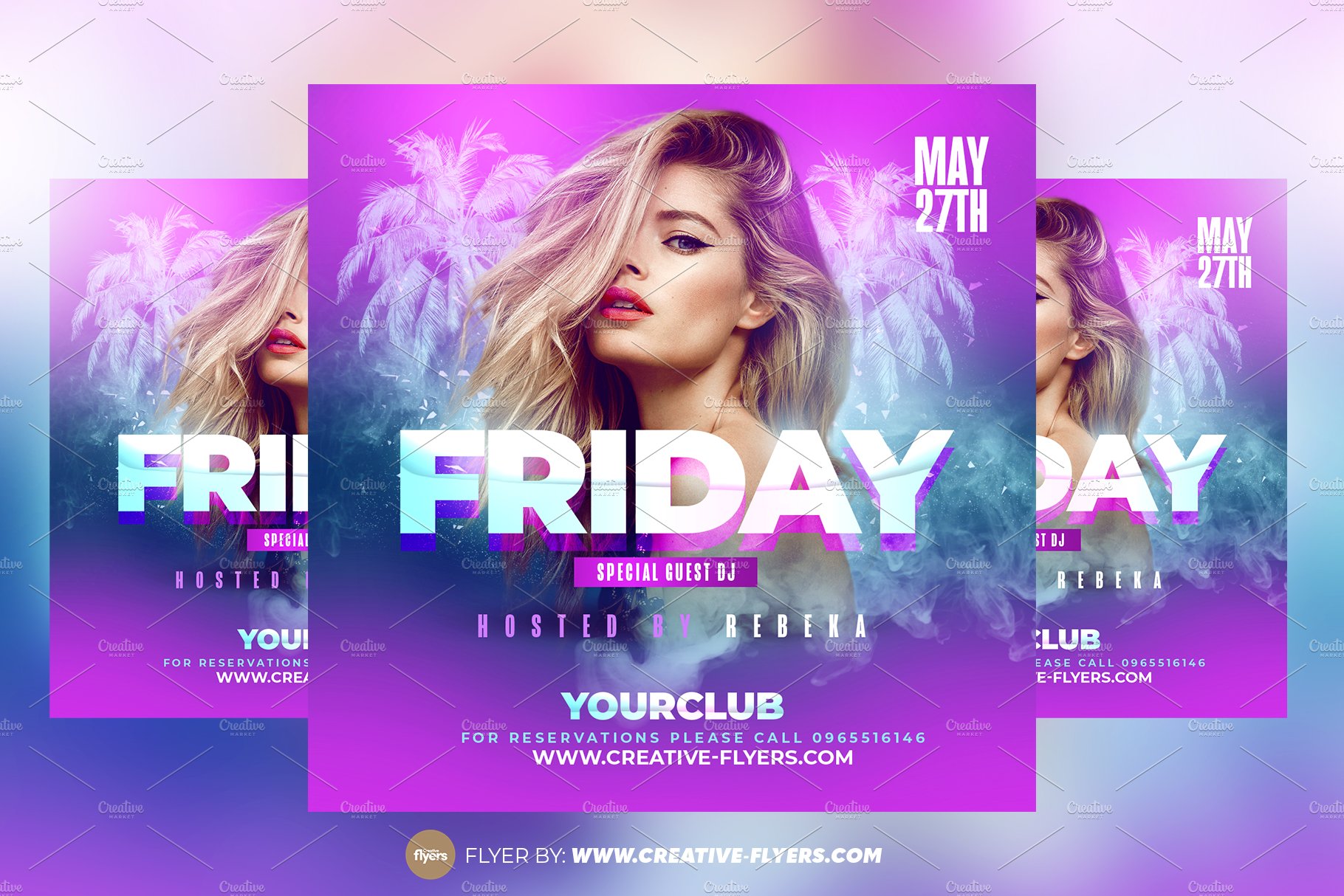 Club Party Flyer Template cover image.