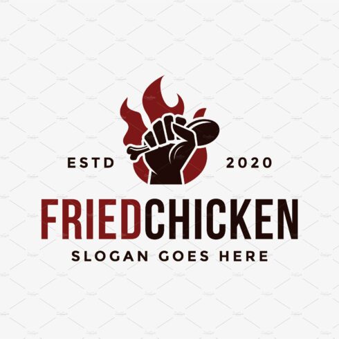Hand holding hot fried chicken logo cover image.