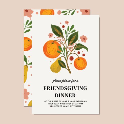 Thanksgiving Invitation Template cover image.