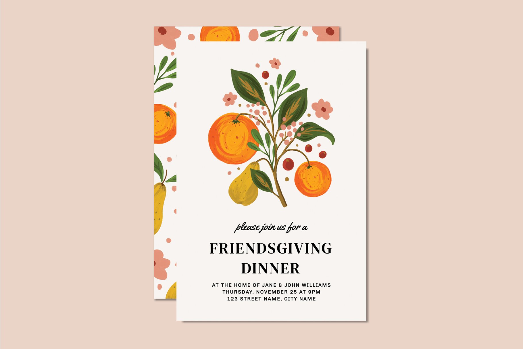 Thanksgiving Invitation Template cover image.