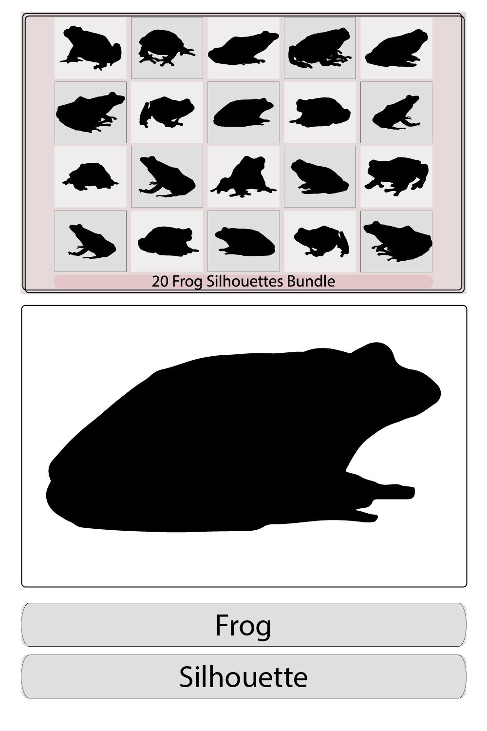 Frog Silhouette,Silhouettes frog-vector,Tree frog silhouette vector,Vector hand drawn frog silhouette pinterest preview image.
