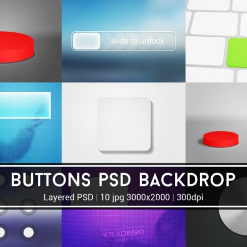 Buttons PSD Backdrop cover image.