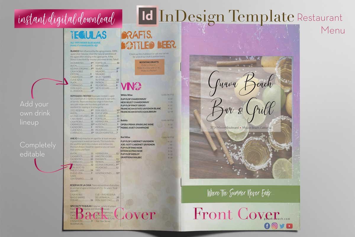 Restaurant Menu | InDesign Template preview image.