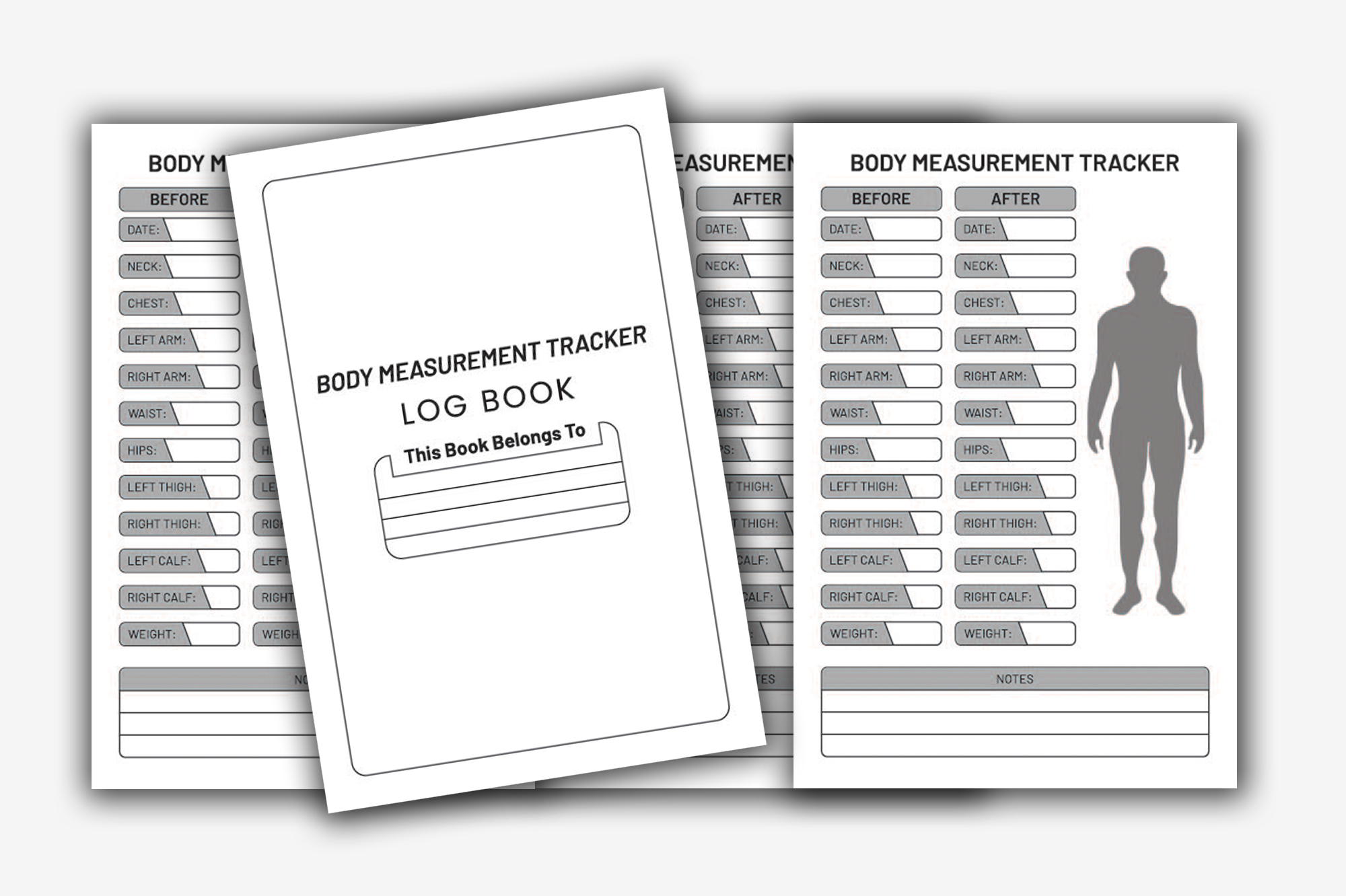 The body measurement tracker and log book.