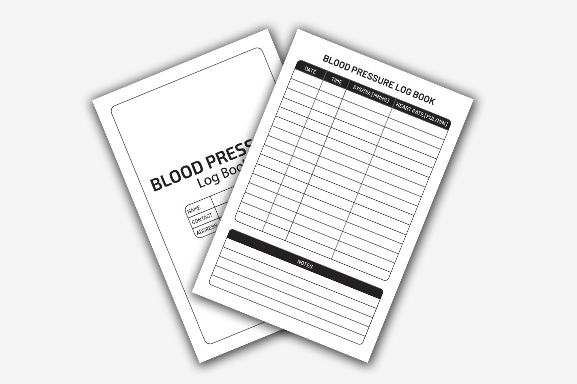 Pair of blood pressure test cards.