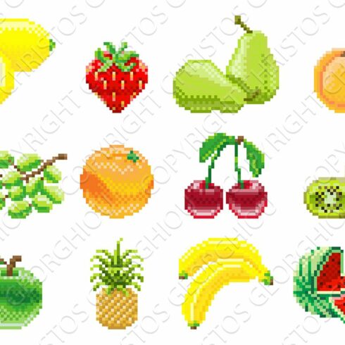 Pixel Art 8 Bit Video Game Fruit Ico cover image.
