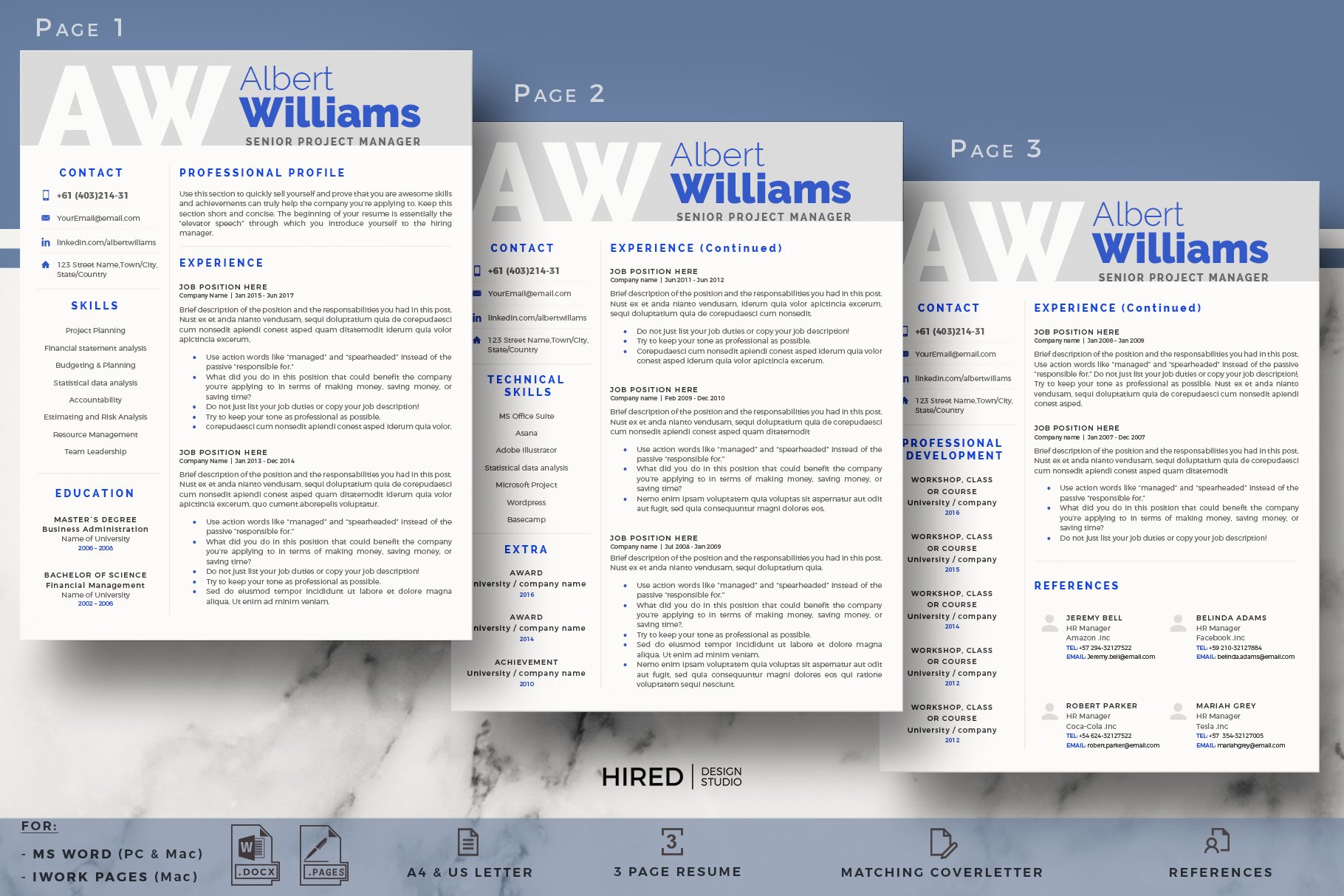fully editable three page edition resume template 333