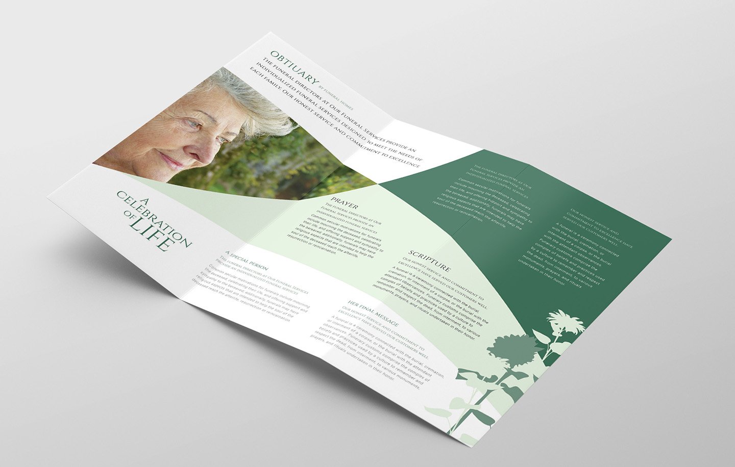 Funeral Service Trifold Brochure preview image.