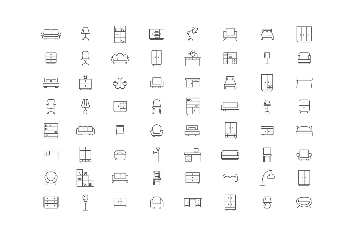 FURNITURE - vector icons preview image.