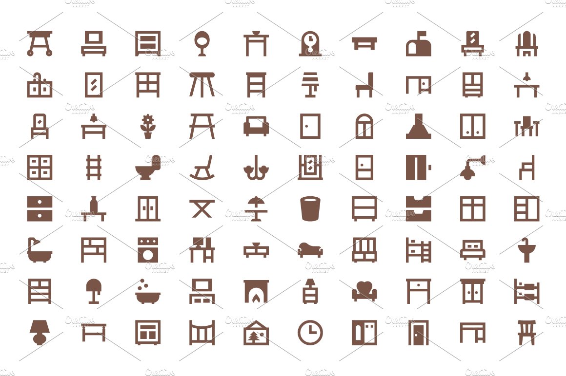 175+ Furniture Material Design Icons preview image.