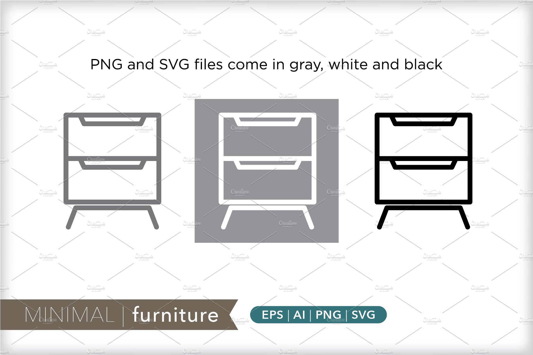 Minimal furniture icons preview image.