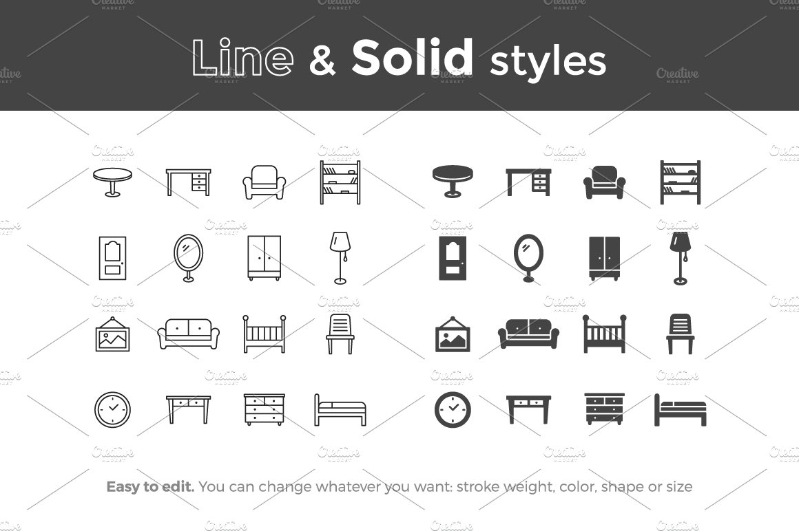 Furniture Icons preview image.