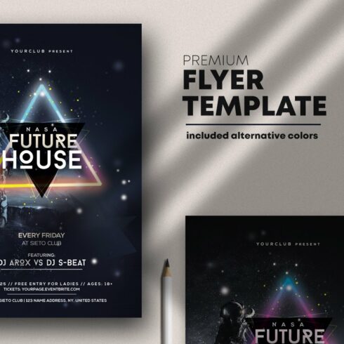 Future House – Futuristic PSD Flyer cover image.