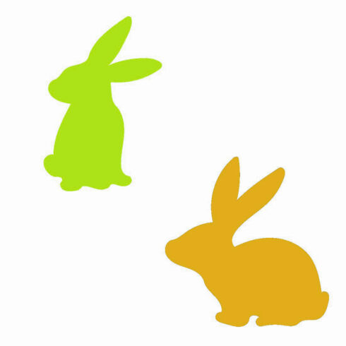 Simple Bunny Spring Cutout 6 Different Bright Colors cover image.